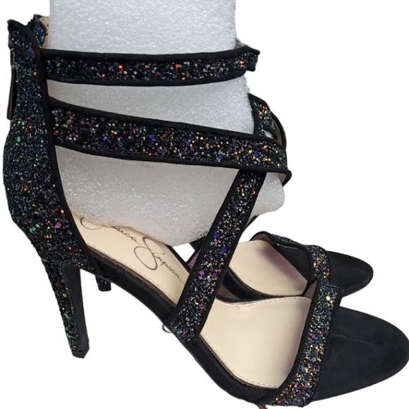 Jessica Simpson Shoes - 🎉NEW🎉 Jessica Simpson ELLENIE2 Black and Sequin Heel Sz 6.5